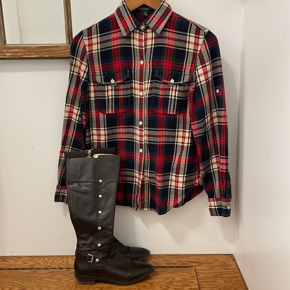 Ralph Lauren plaid flannel shirt - Picture 2 of 11
